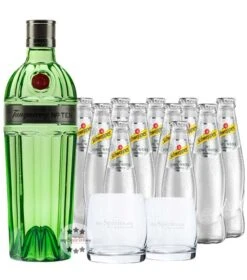 Tanqueray No. 10 Gin & 11 X Schweppes Dry Tonic & Gläser