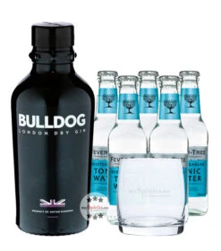 Bulldog Gin & Fever-Tree Tonic Set + Glas