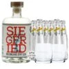 Siegfried Rheinland Dry Gin & 6 X Schweppes Dry Tonic & Gläser -Getränke Geschäft 6er siegfried 05 dry tonic water 2 gl ser