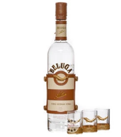 Beluga Vodka Geschenkset: Beluga Allure Vodka + 3 Shot-Gläser -Getränke Geschäft beluga allure vodka geschenkset mit 3 glaesern 5