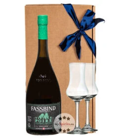 Fassbind Geschenk-Set Vieille Poire Mit 2 Kelchgläsern