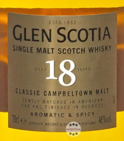 Glen Scotia 18 Jahre Single Malt Whisky -Getränke Geschäft glen scotia 18 jahre whisky 07 liter 5 1