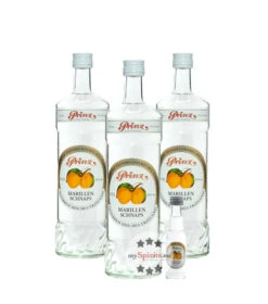 3 X Prinz Marillen-Schnaps + Gratis Miniatur