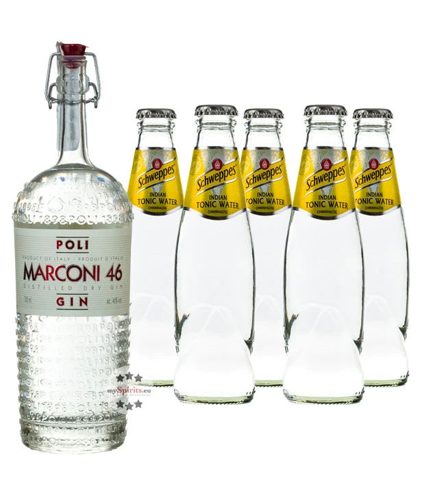 Poli Marconi 46 Gin & Schweppes Indian Tonic Set 3 Poli Marconi 46 Gin & Schweppes Indian Tonic Set